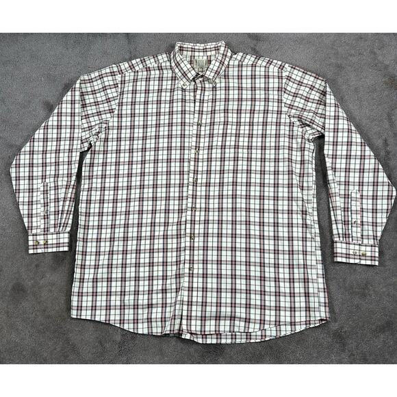 Land's End XL Tall Traditional Fit Crisp Plaid Supima Cotton Button Down Shirt - Picture 2 of 11